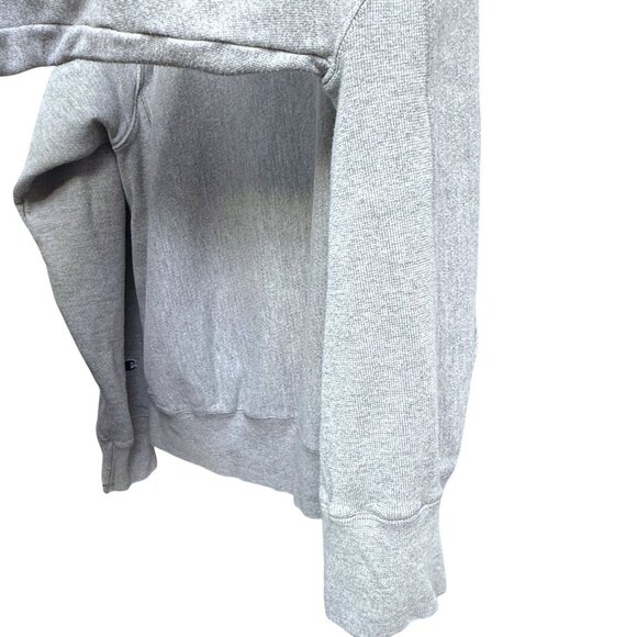 CHAMPION Reverse Weave Hoodie Size Large Oxford Grey Sweatshirt C Logo - Picture 15 of 16